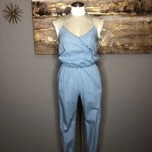 Jean Halter Neck Jumpsuit